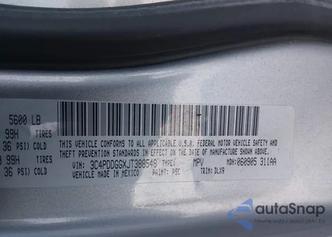 2018 Dodge Journey Crossroad Awd from USA, damaged, VIN 3C4PDDGGXJT388548